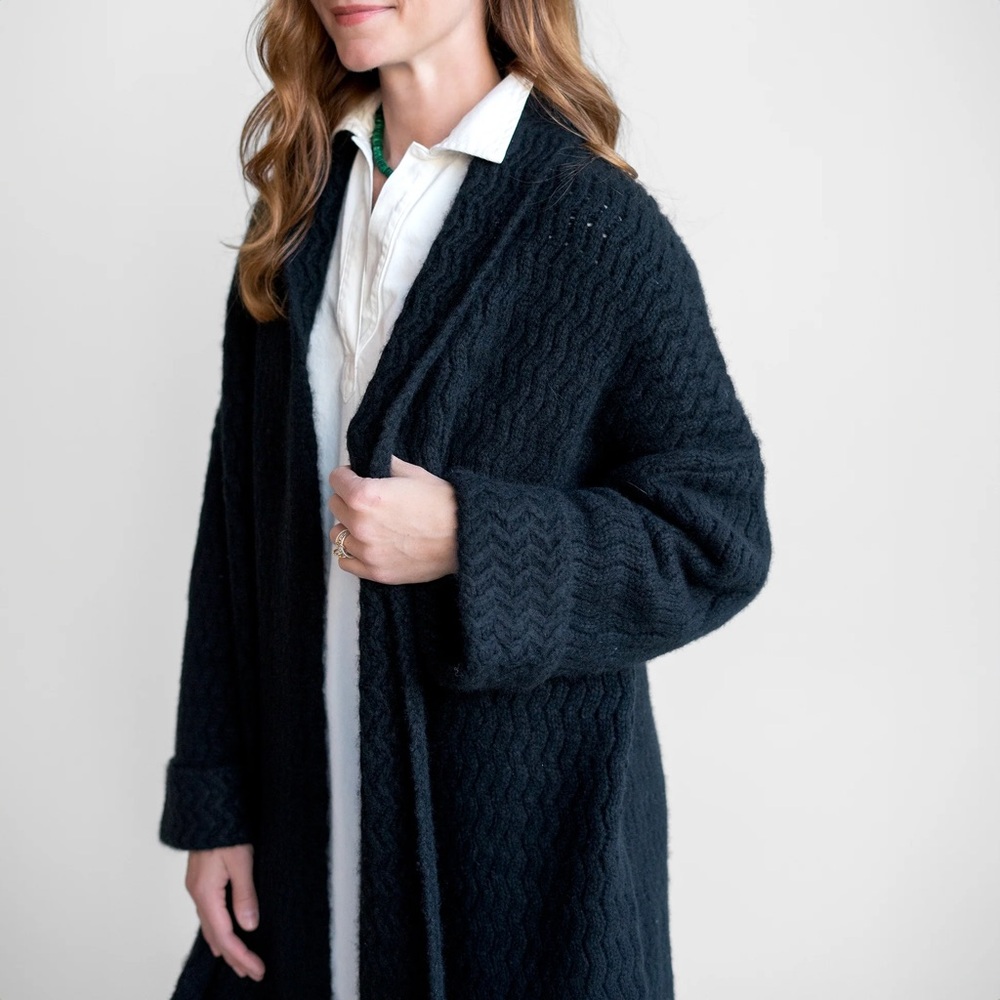 Sablyn cashmere Stanton slouchy duster cardigan in black